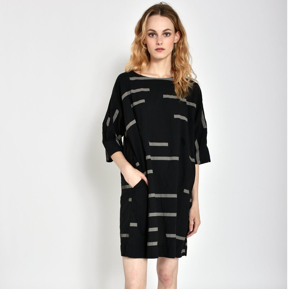 UZI NYC Black Broken Stripe Now dress